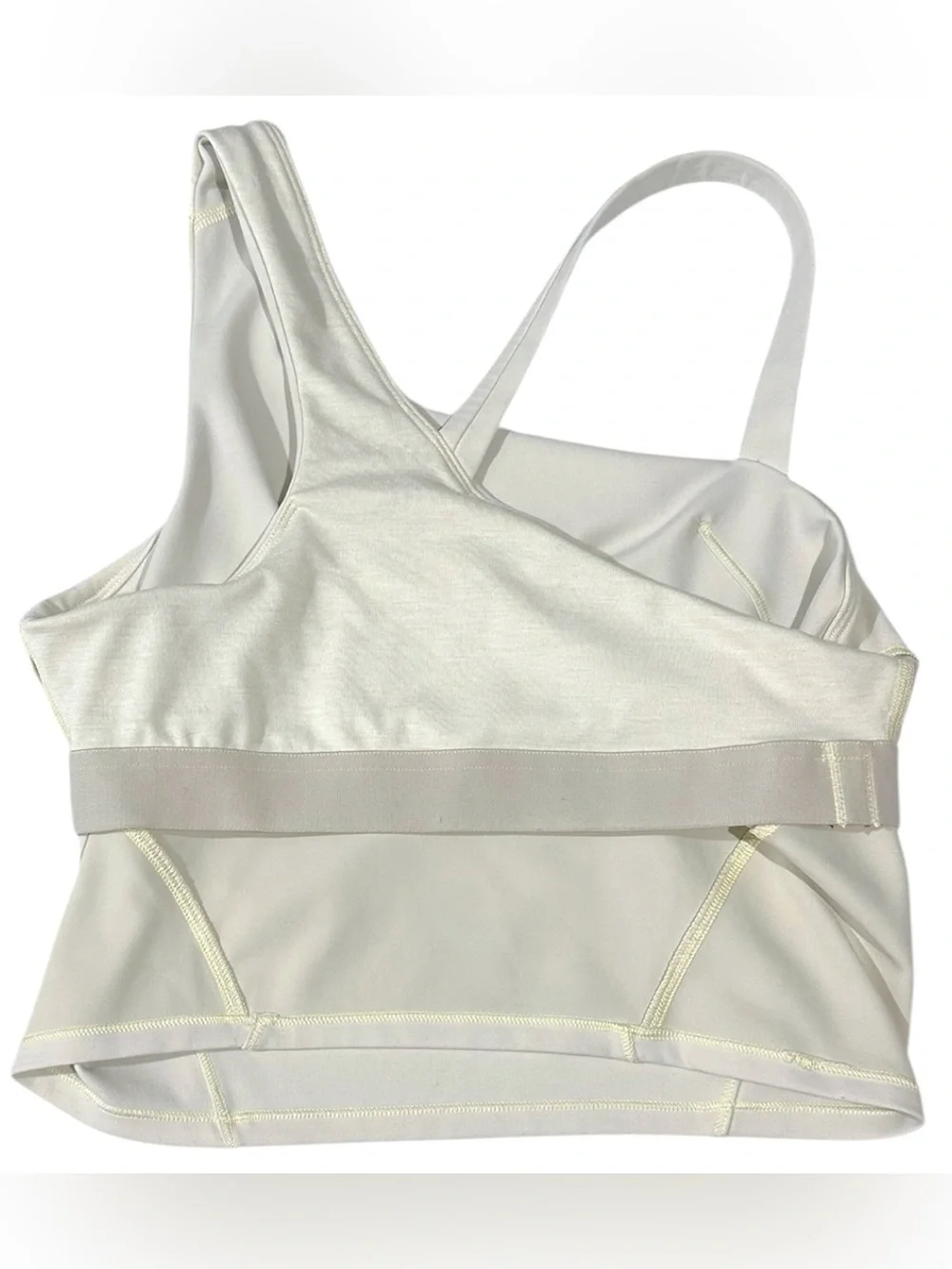 Lululemon Everlux Asymmetrical Tennis One Shoulder Sports White Bra size 6